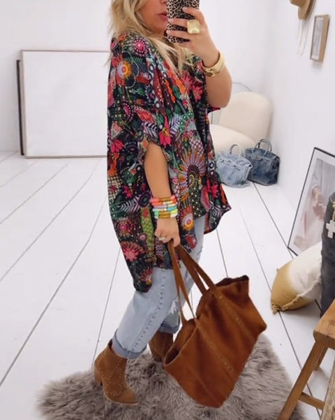 Blouse Los Mode Bedrukt
