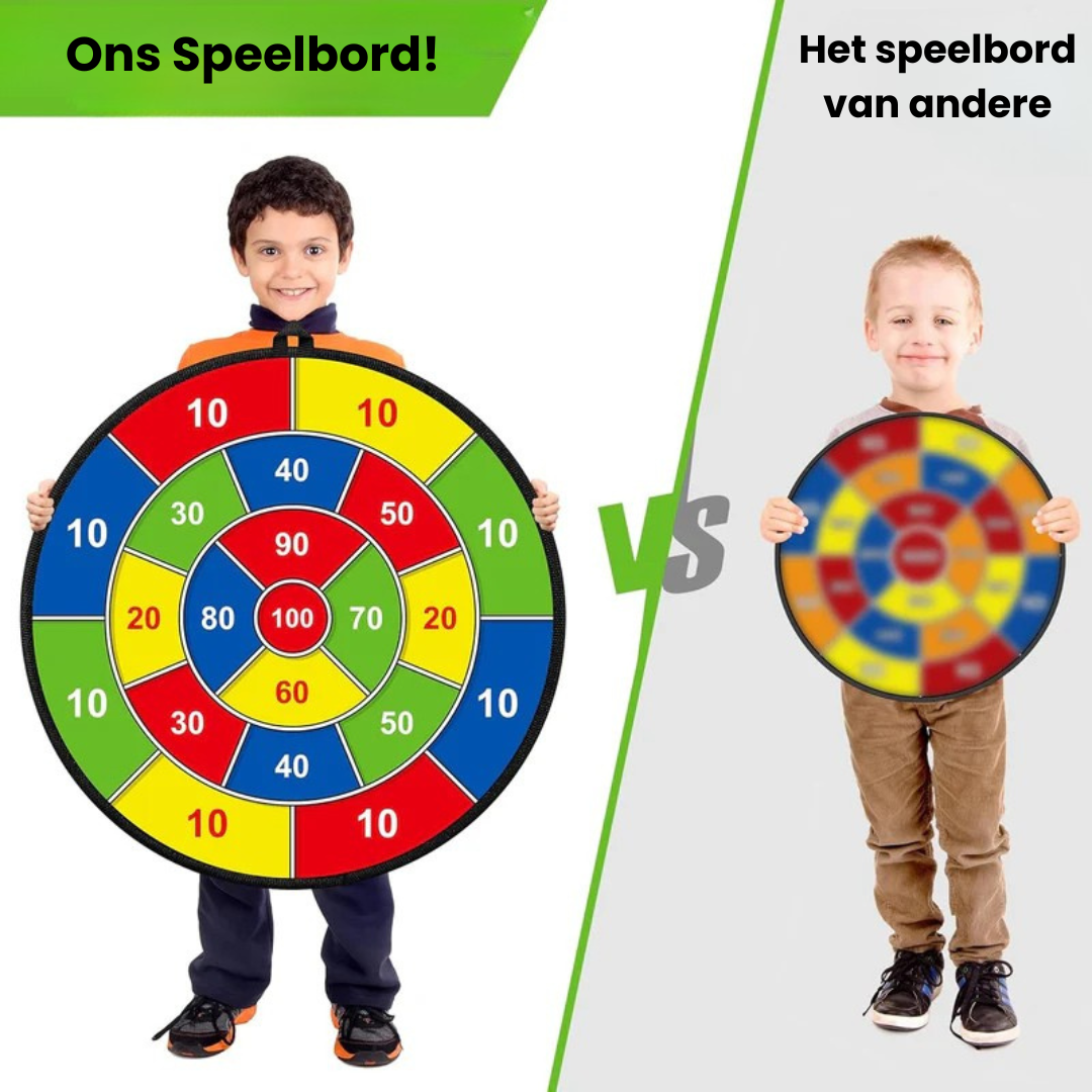 BullseyePlay Dubbelzijdig Kinderdartbord – Groot & Veilig Dartbord voor Plezier en Ontwikkeling