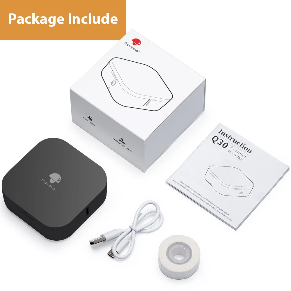 Phomemo Draagbare Bluetooth Labelprinter (Thermisch, Inktvrij, Compact, Voor Thuis, Kantoor & School)