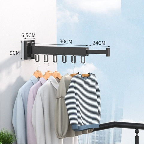TidyRacks - Uitschuifbaar kledingrek, inklapbare hanger, wandbevestiging.