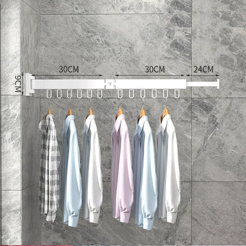 TidyRacks - Uitschuifbaar kledingrek, inklapbare hanger, wandbevestiging.