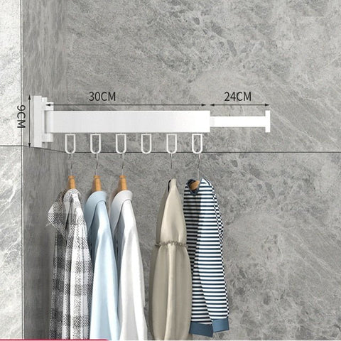 TidyRacks - Uitschuifbaar kledingrek, inklapbare hanger, wandbevestiging.