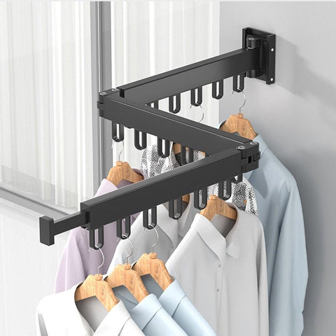 TidyRacks - Uitschuifbaar kledingrek, inklapbare hanger, wandbevestiging.