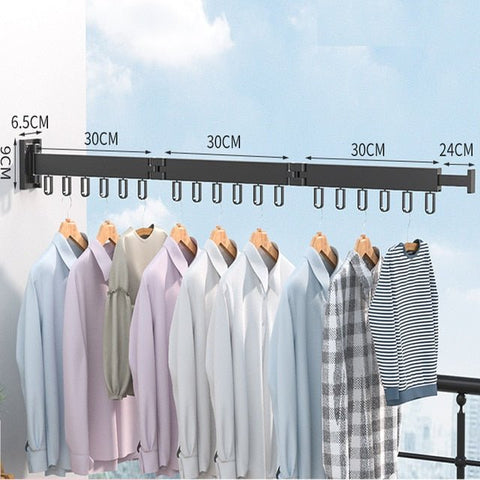 TidyRacks - Uitschuifbaar kledingrek, inklapbare hanger, wandbevestiging.