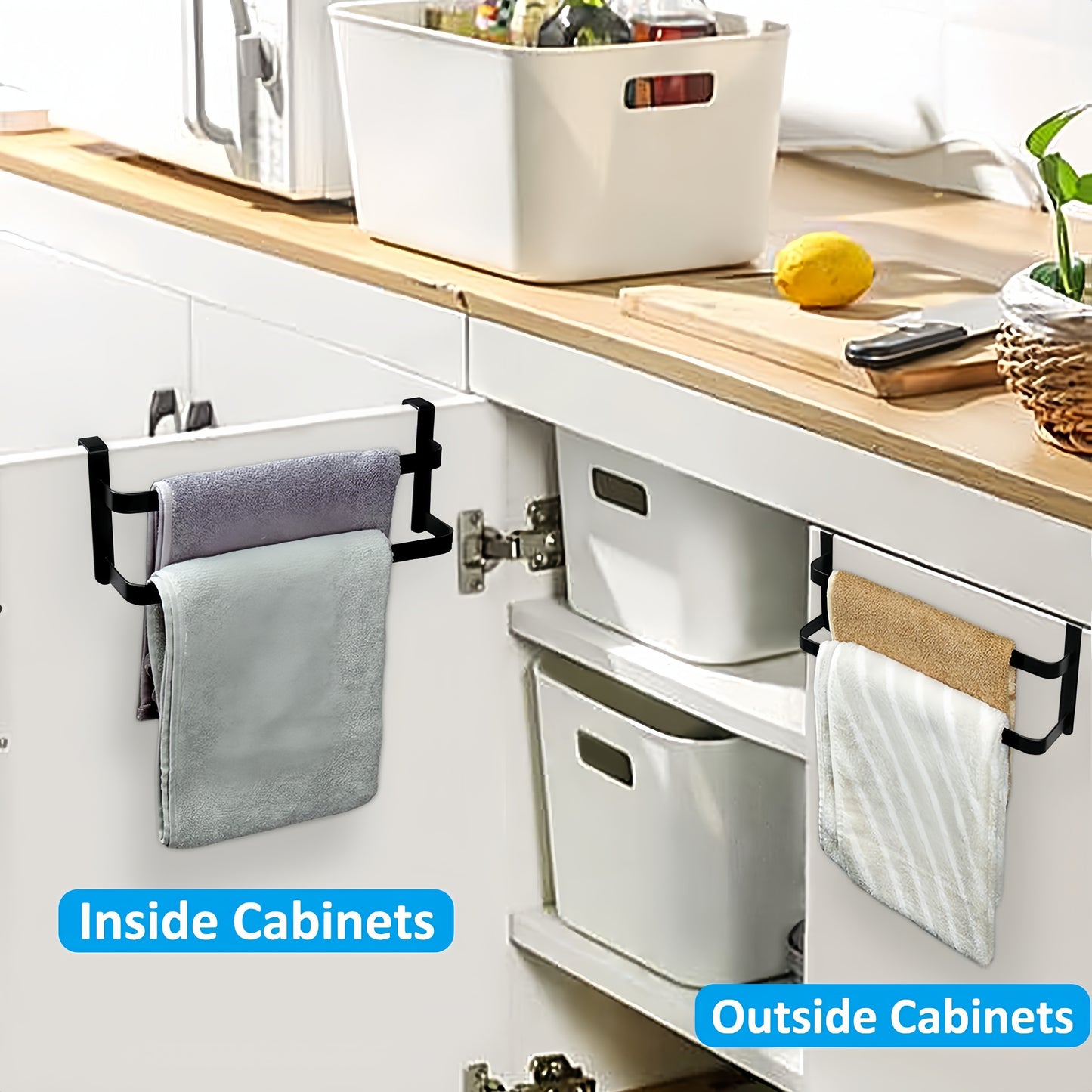 Handdoekrek (Roestvrij Staal, Hangend, Voor Kastdeur, Badkamer & Keukenopslag)