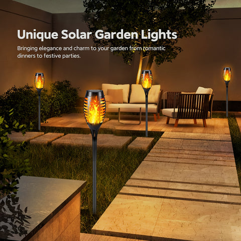 Solar Tuinverlichting met Flikkerende Vlam (Set van 4, 8 of 12 Stuks)