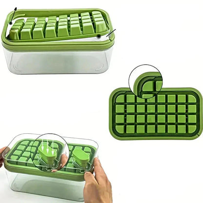 ChillMate - 101 ons set van 64 siliconen ijsblokjesbakjes met deksels en bakje