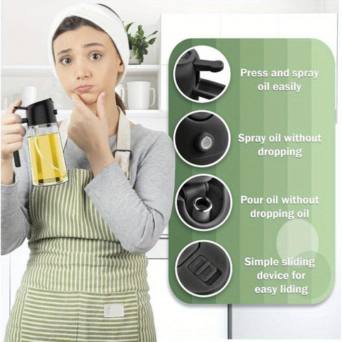2-in-1 Olie Dispenser en Sprayfles - Precieze Oliecontrole voor Keuken en BBQ