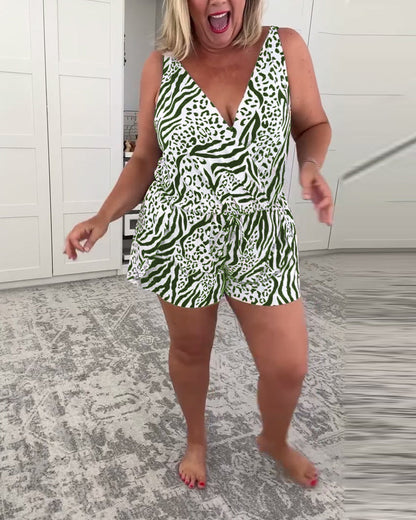 Slim Fit Badpak Met Zebraprint