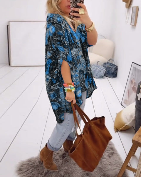 Blouse Los Mode Bedrukt