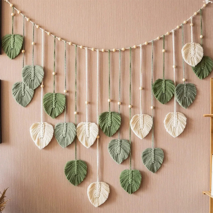BohoLeaf Macramé Bladeren – Handgemaakte Kamer decoratie