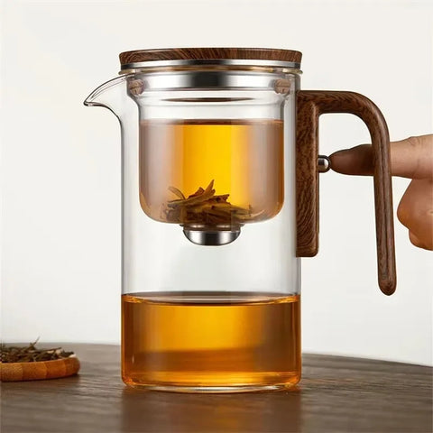 BrewMaster - Snelkookthee met elegante houten handgreep