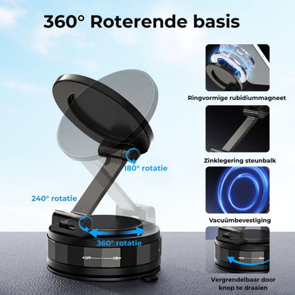 Magnetische zuignap - Opvouwbare 360° telefoonhouder met vacuümslot
