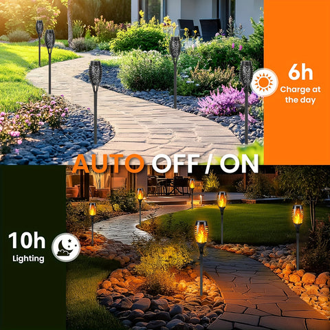 Solar Tuinverlichting met Flikkerende Vlam (Set van 4, 8 of 12 Stuks)