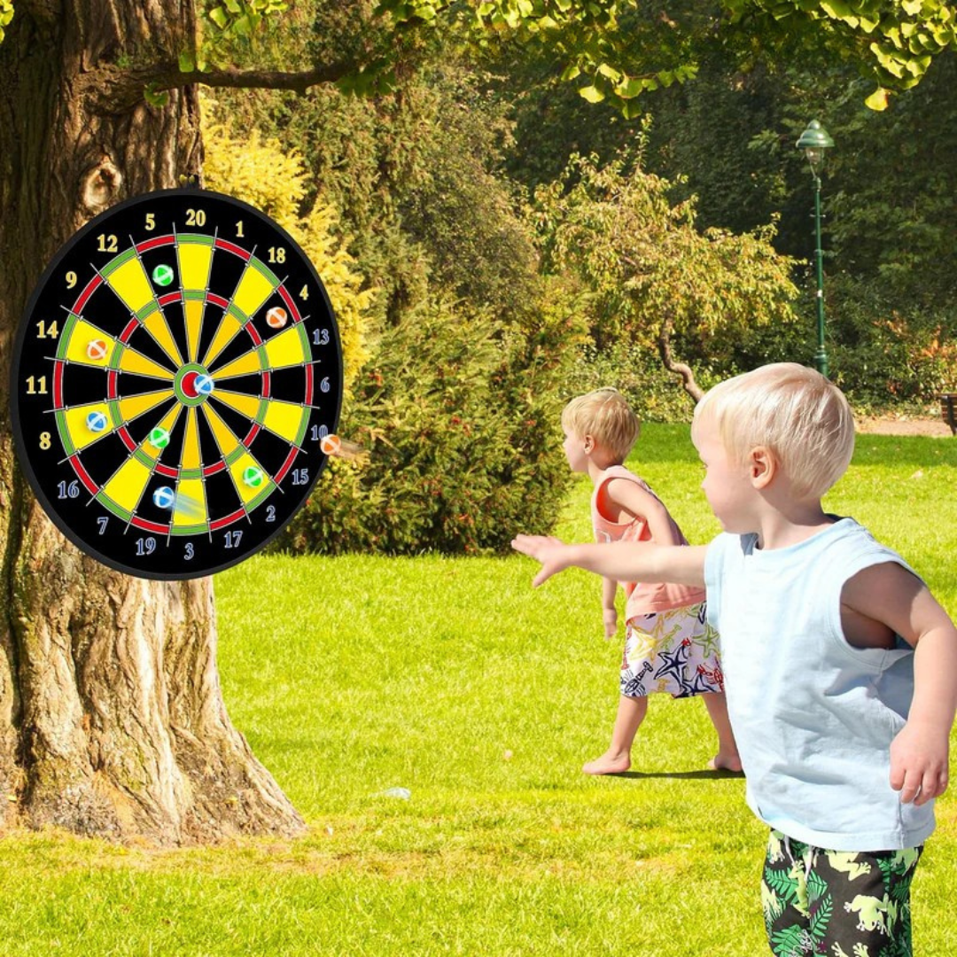 BullseyePlay Dubbelzijdig Kinderdartbord – Groot & Veilig Dartbord voor Plezier en Ontwikkeling