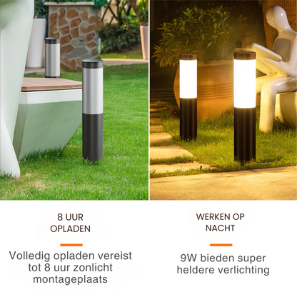 Brightrix Solar LED Tuinpadlamp – Stijlvolle & Energiezuinige Buitenverlichting