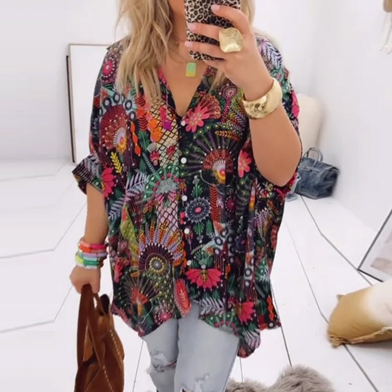 Blouse Los Mode Bedrukt
