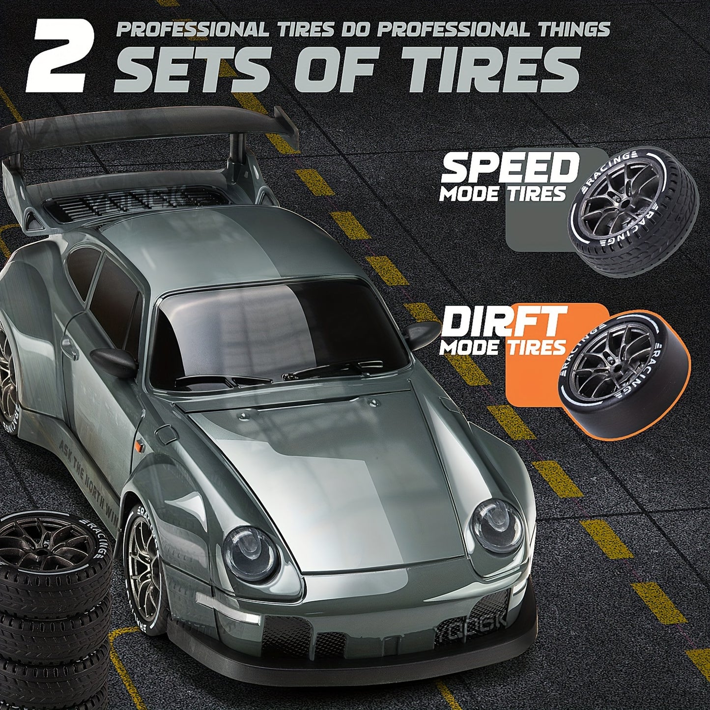 RC Drift Auto – 4WD, Draadloos, USB Oplaadbaar, LED Verlichting, Snel & Wendbaar