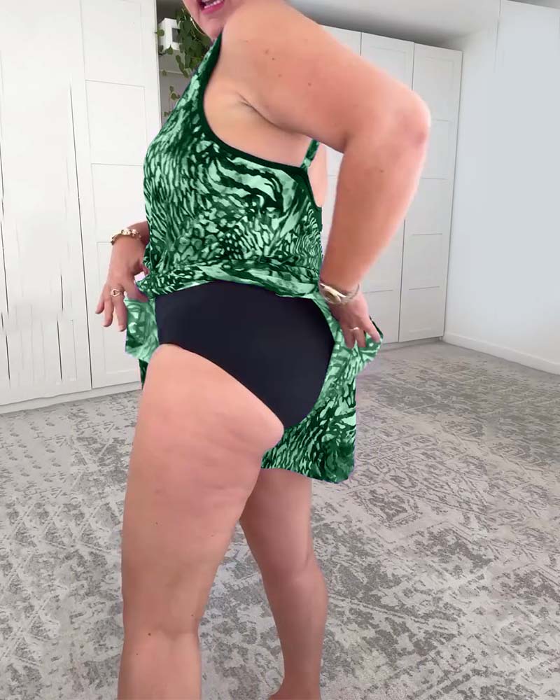 Badpak V-Hals Kleurrijke Print Eendelig