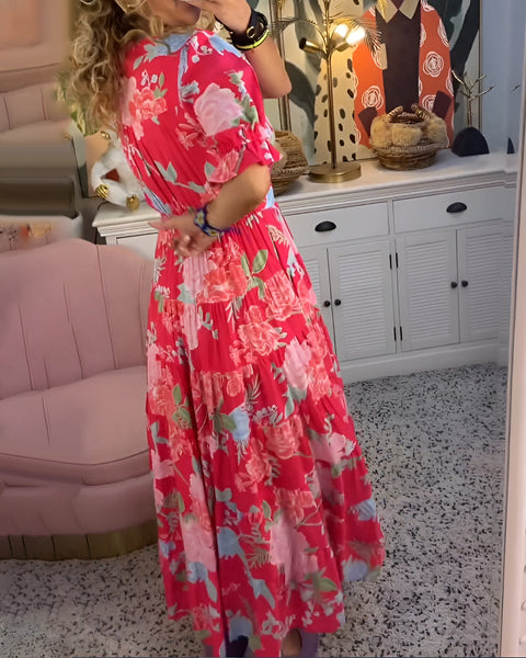 Tessa | Elegante jurk met bloemenprint en V-hals