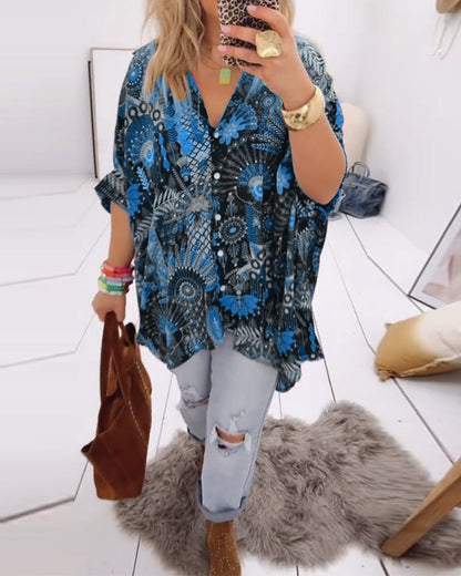 Blouse Los Mode Bedrukt