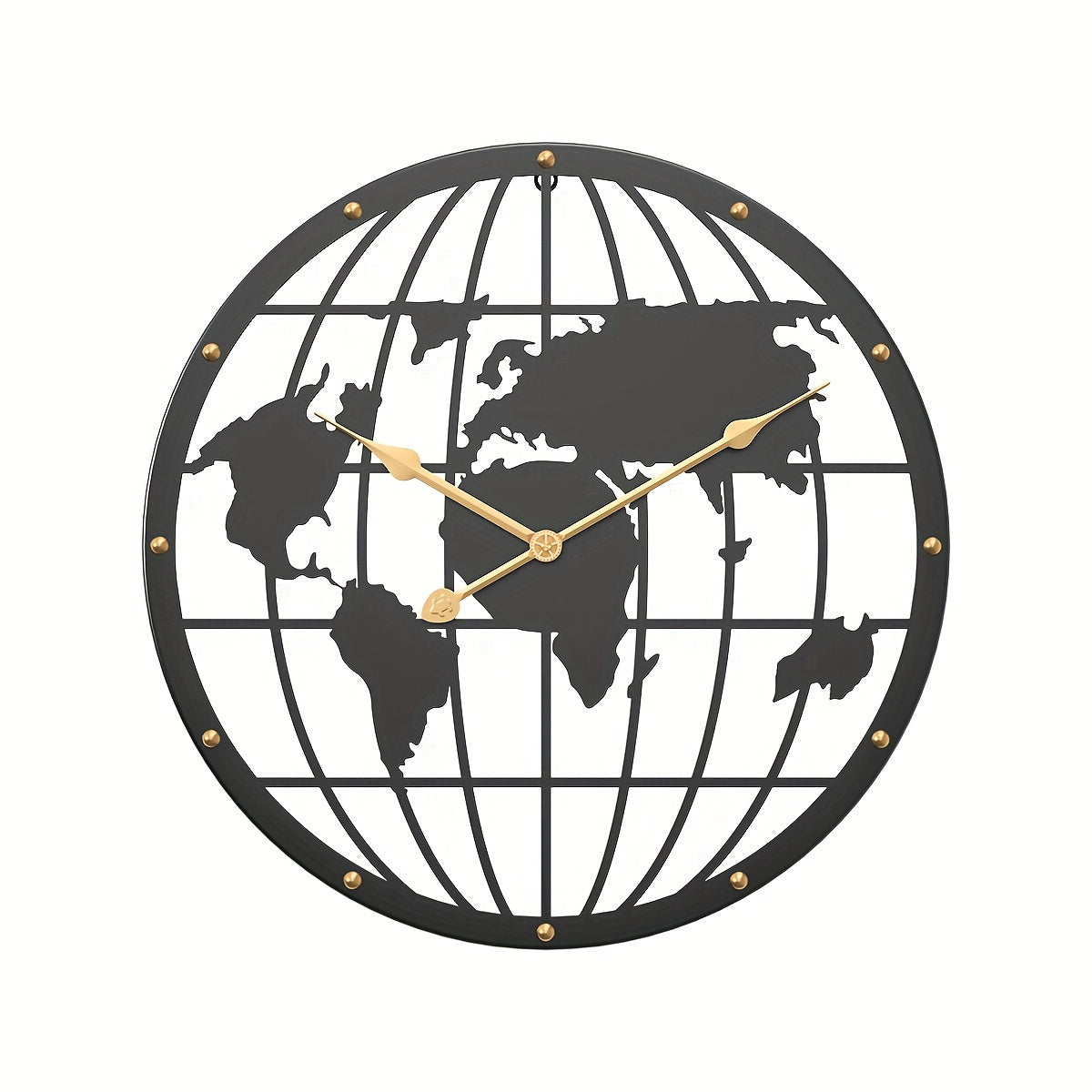 ChronoWorld - Stijlvolle metalen wandklok met gouden cijfers