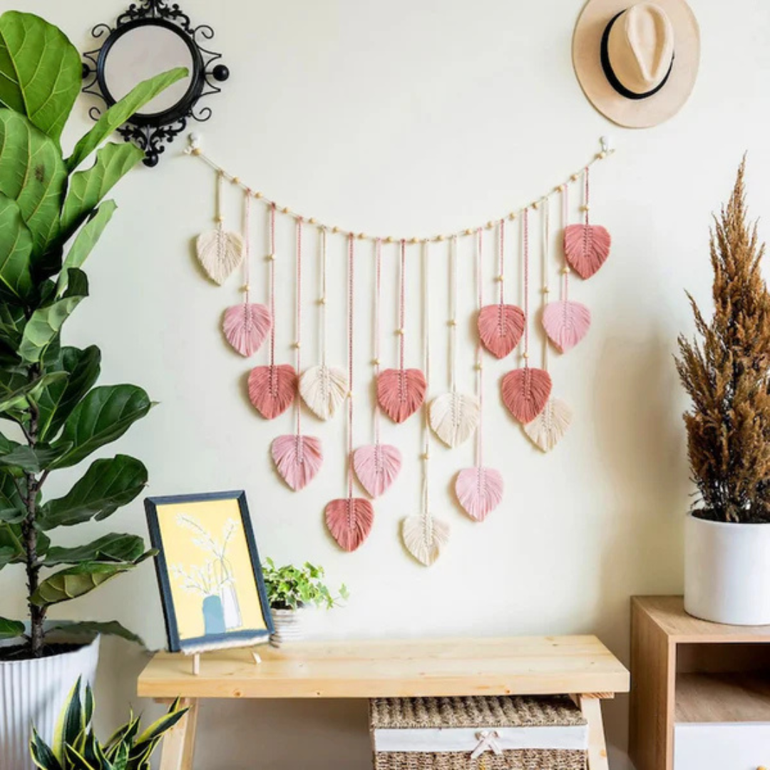 BohoLeaf Macramé Bladeren – Handgemaakte Kamer decoratie