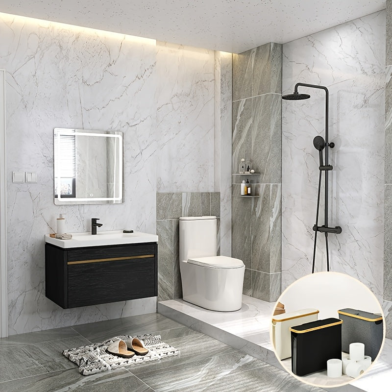 Luxe Bamboe Toiletrolhouder met Opbergmand (Boho-Chic, Waterbestendig, Stijlvolle Badkamer Organizer met Deksel)