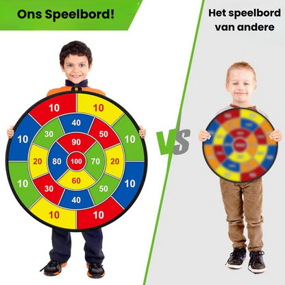 BullseyePlay Dubbelzijdig Kinderdartbord – Groot & Veilig Dartbord voor Plezier en Ontwikkeling
