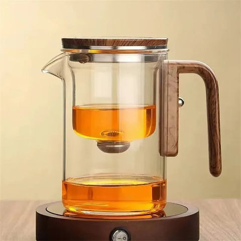 BrewMaster - Snelkookthee met elegante houten handgreep