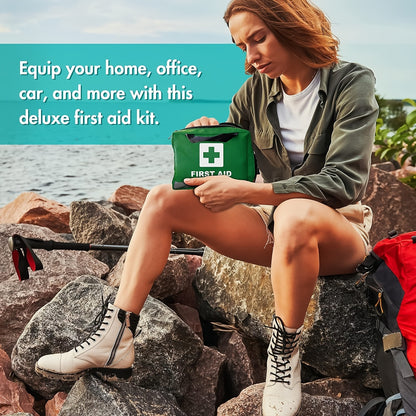 EHBO Kit - 309 Stuks, Draagbaar, Multifunctioneel, Geschikt voor Auto, Outdoor, Kantoor & Thuis)