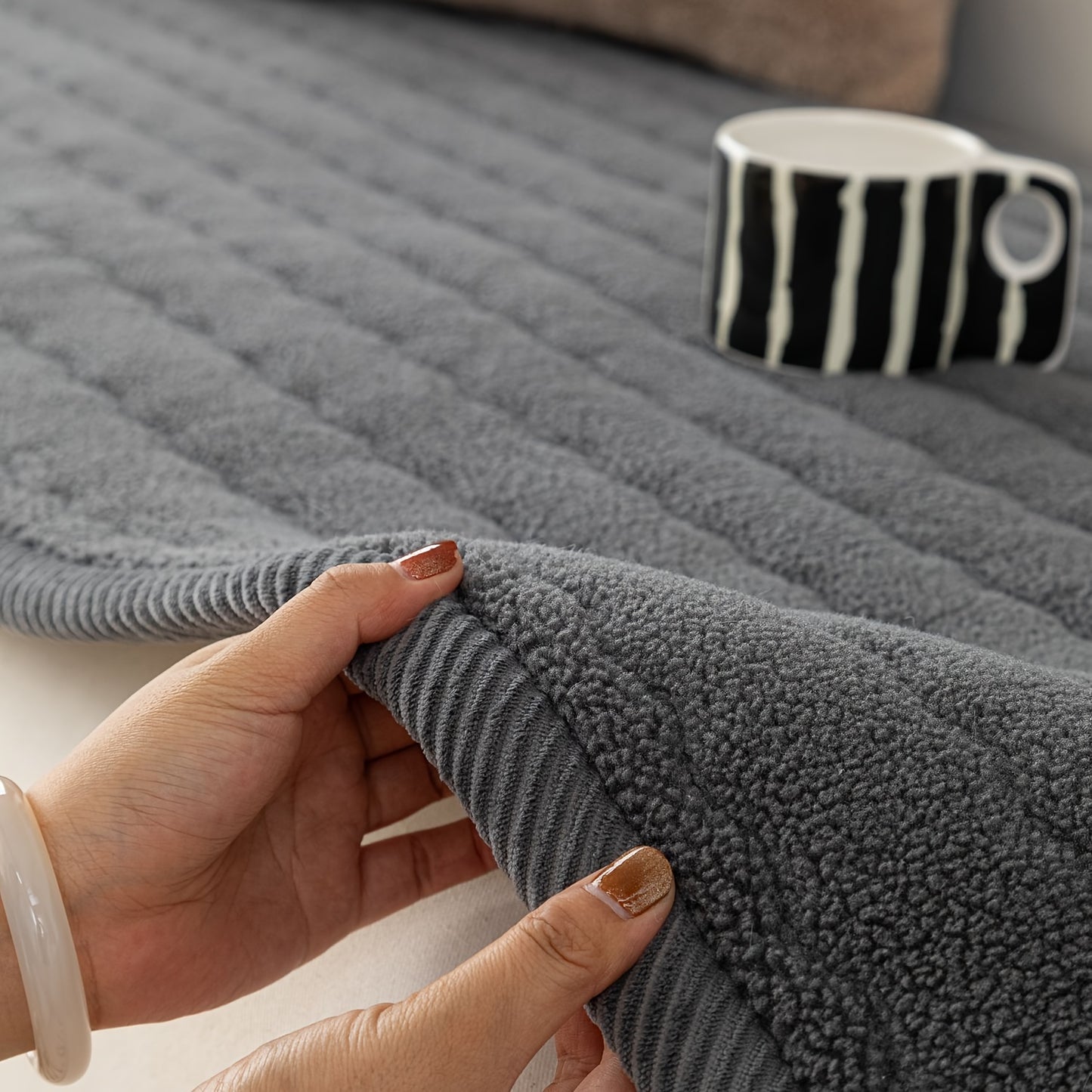 Luxe Dikke Pluche Bankhoes (Wasbaar, Anti-Slip, Huisdiervriendelijk, Bohemian Stijl, Bescherming voor Bank & Meubels)