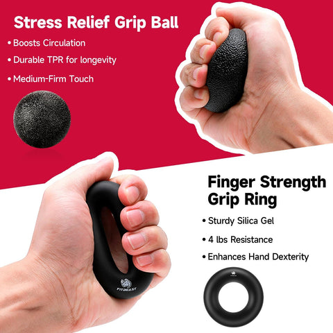 Verstelbare Handtrainer Set (5-Delig, Grip Strengthener, Pols- & Onderarmtraining, Geschikt voor Sport & Revalidatie)