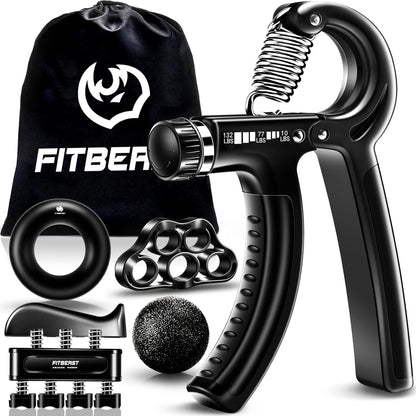 Verstelbare Handtrainer Set (5-Delig, Grip Strengthener, Pols- & Onderarmtraining, Geschikt voor Sport & Revalidatie)