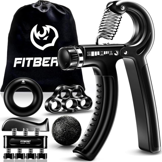 Verstelbare Handtrainer Set (5-Delig, Grip Strengthener, Pols- & Onderarmtraining, Geschikt voor Sport & Revalidatie)