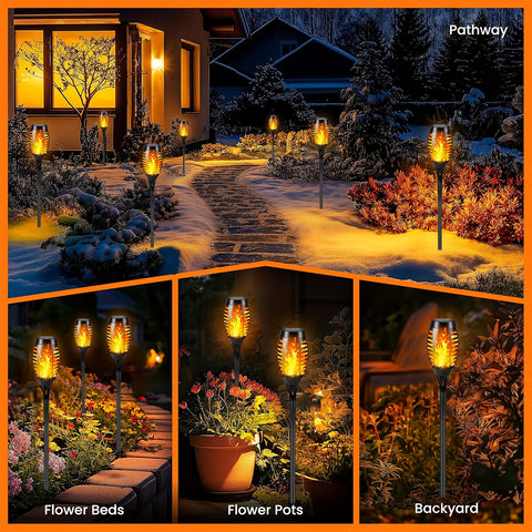 Solar Tuinverlichting met Flikkerende Vlam (Set van 4, 8 of 12 Stuks)