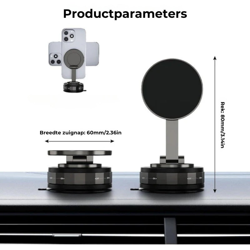 Magnetische zuignap - Opvouwbare 360° telefoonhouder met vacuümslot
