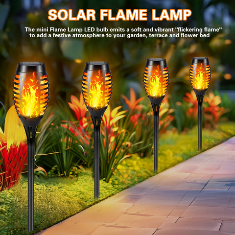Solar Tuinverlichting met Flikkerende Vlam (Set van 4, 8 of 12 Stuks)