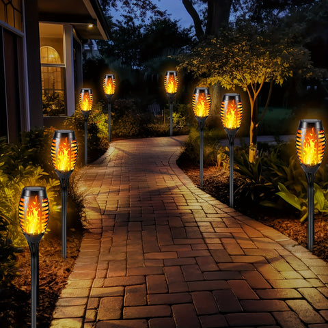 Solar Tuinverlichting met Flikkerende Vlam (Set van 4, 8 of 12 Stuks)