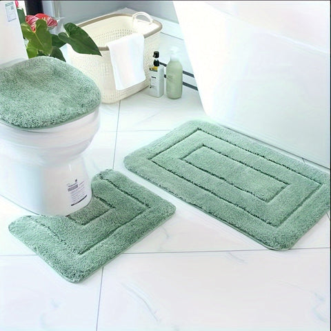 3-delige Ultrafijne Vezel Badkamer Tapijt Set – Sneldrogend en Absorberend