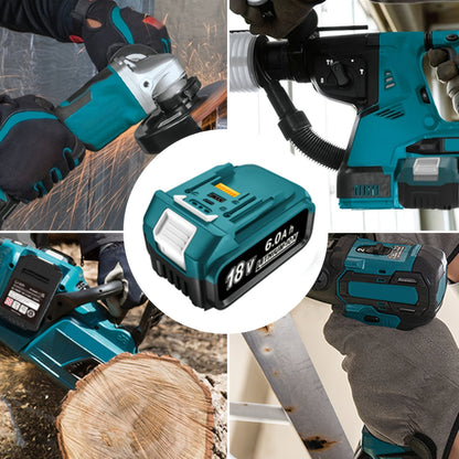 18V Lithium-Ion Accu (6.0Ah, USB & Type-C Oplaadbaar, Compatibel met Makita Gereedschap)
