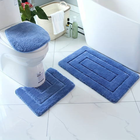 3-delige Ultrafijne Vezel Badkamer Tapijt Set – Sneldrogend en Absorberend