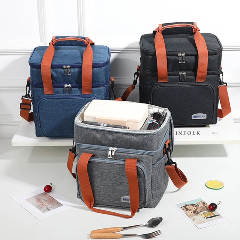 Luxe Isolerende Lunchbag (Thermisch, Waterdicht, Draagbaar, Grote Capaciteit, Voor Werk, Reizen & School)