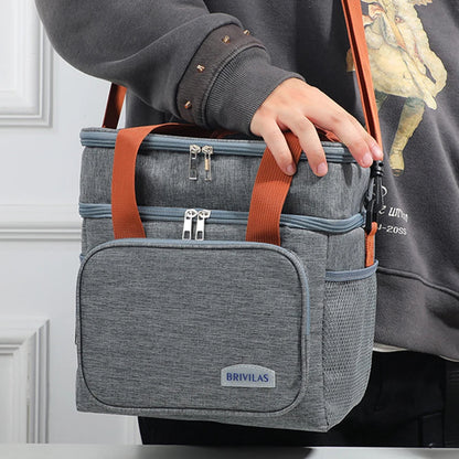 Luxe Isolerende Lunchbag (Thermisch, Waterdicht, Draagbaar, Grote Capaciteit, Voor Werk, Reizen & School)