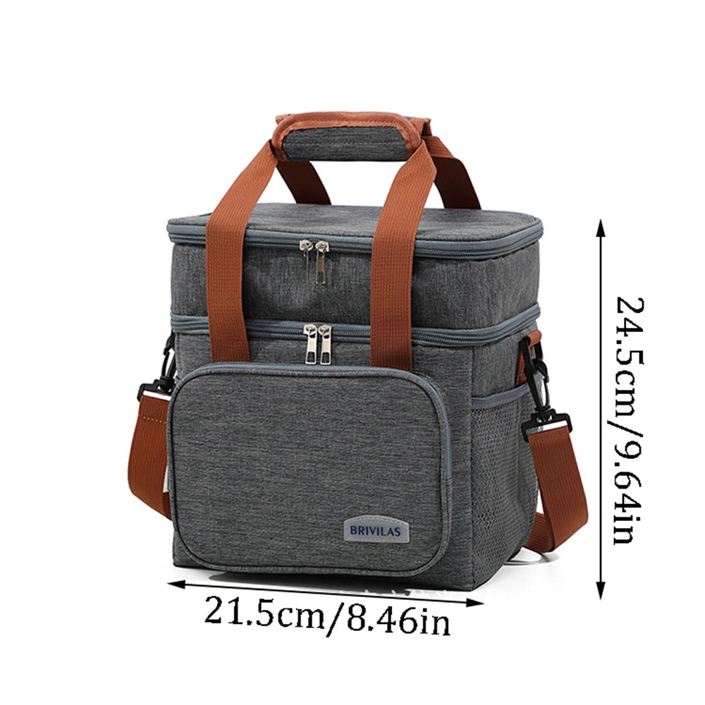 Luxe Isolerende Lunchbag (Thermisch, Waterdicht, Draagbaar, Grote Capaciteit, Voor Werk, Reizen & School)