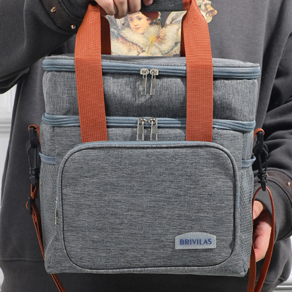 Luxe Isolerende Lunchbag (Thermisch, Waterdicht, Draagbaar, Grote Capaciteit, Voor Werk, Reizen & School)