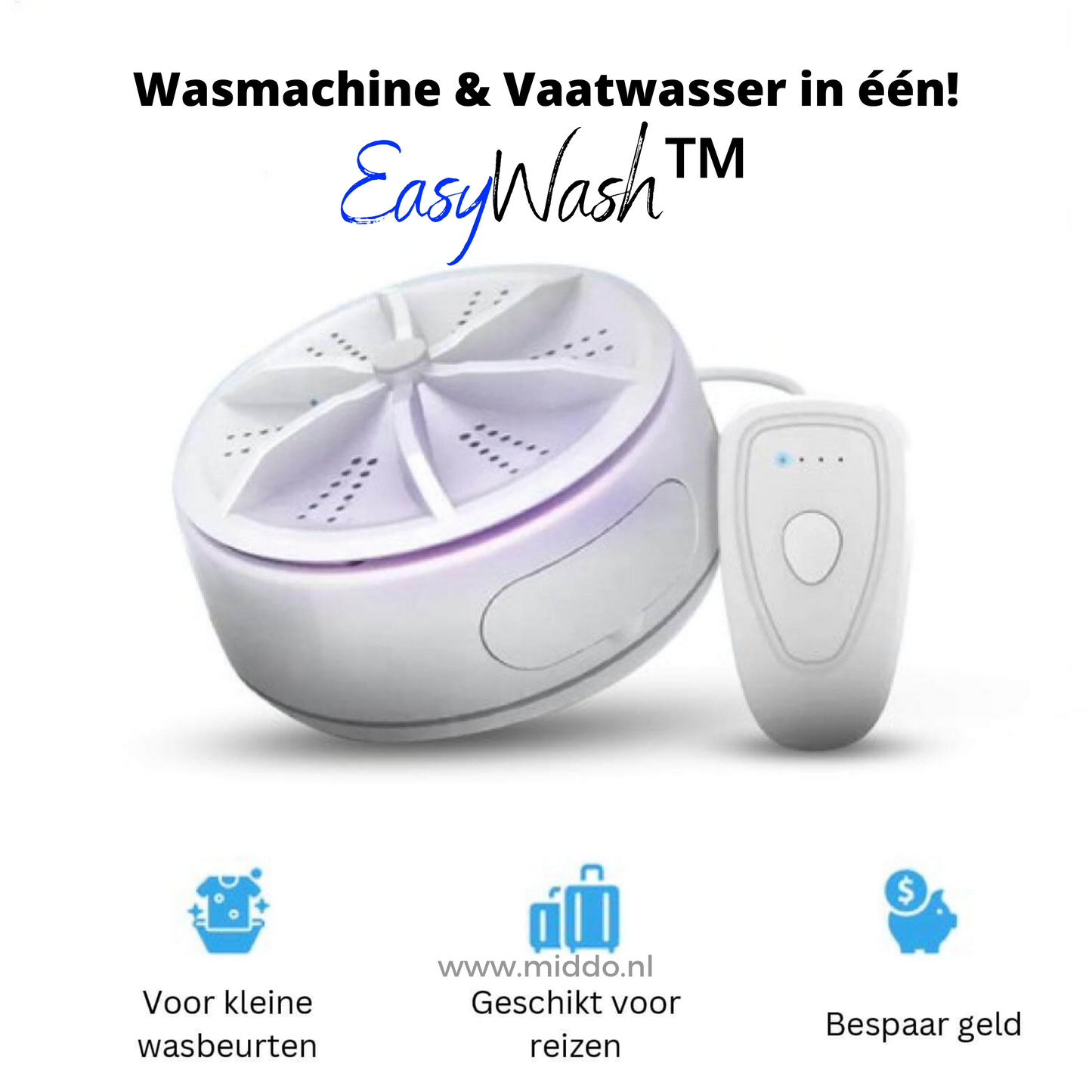 EasyWash | Draagbare Mini Wasmachine & Vaatwasser – Bespaar Water, Tijd en Geld!