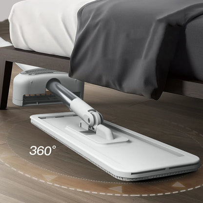 Draaibare Dweil(Handenvrij Uitwringen, Plat Squeeze Systeem, Voor Hout, Laminaat & Tegels)