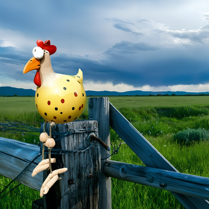 BirdVision - Grote ogen kippenbeeldje voor tuin
