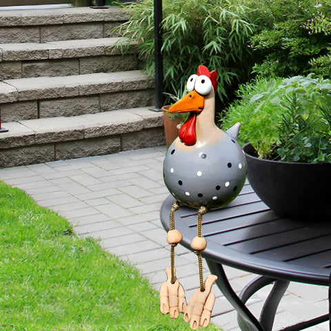 BirdVision - Grote ogen kippenbeeldje voor tuin